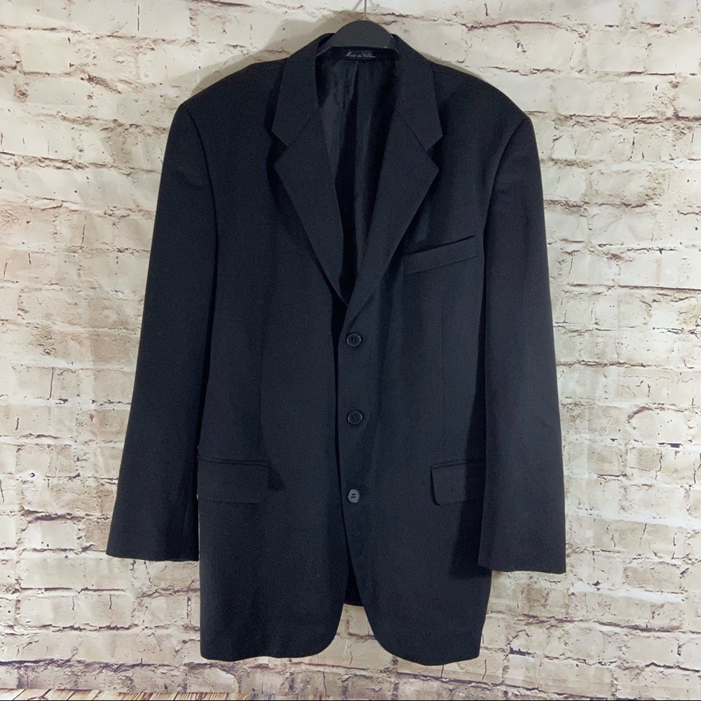 Men’s black Moda Italia suit coat 100% wool 42R